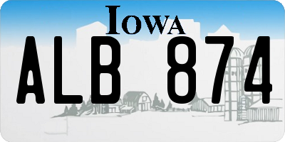 IA license plate ALB874