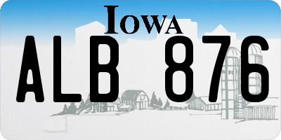 IA license plate ALB876