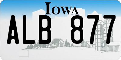 IA license plate ALB877