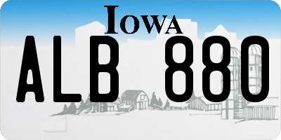 IA license plate ALB880