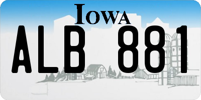 IA license plate ALB881