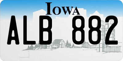 IA license plate ALB882