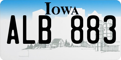 IA license plate ALB883