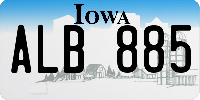 IA license plate ALB885