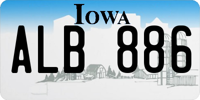 IA license plate ALB886