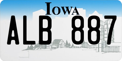 IA license plate ALB887