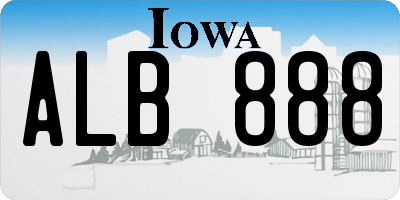 IA license plate ALB888