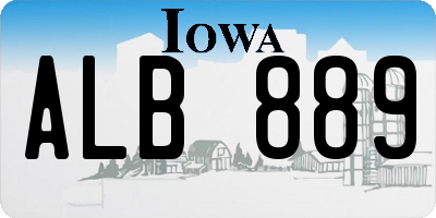 IA license plate ALB889