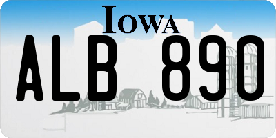 IA license plate ALB890