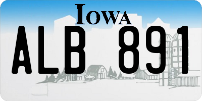 IA license plate ALB891