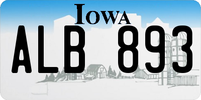 IA license plate ALB893