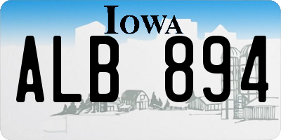 IA license plate ALB894
