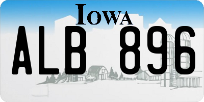 IA license plate ALB896
