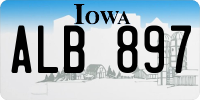 IA license plate ALB897