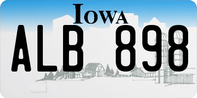 IA license plate ALB898
