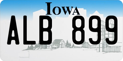 IA license plate ALB899