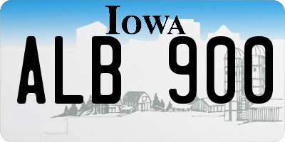 IA license plate ALB900