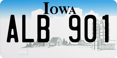 IA license plate ALB901
