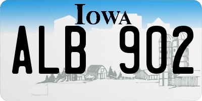 IA license plate ALB902