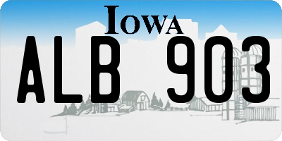 IA license plate ALB903