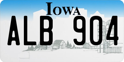 IA license plate ALB904