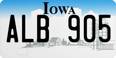 IA license plate ALB905