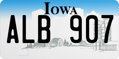 IA license plate ALB907