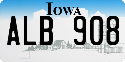 IA license plate ALB908