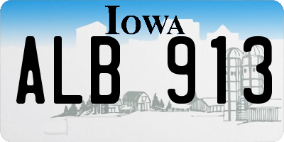 IA license plate ALB913