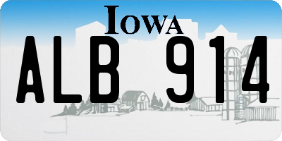 IA license plate ALB914