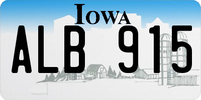 IA license plate ALB915
