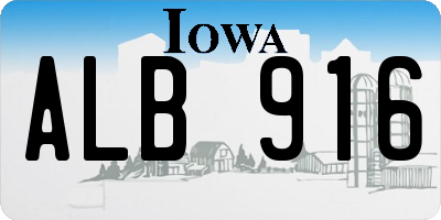 IA license plate ALB916
