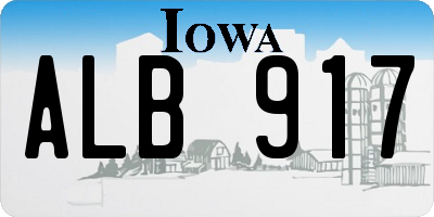 IA license plate ALB917
