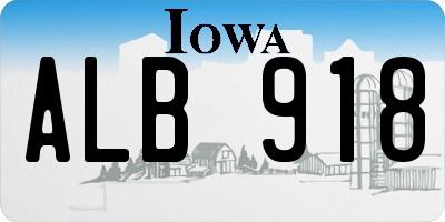 IA license plate ALB918