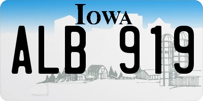 IA license plate ALB919