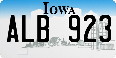 IA license plate ALB923