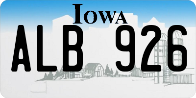 IA license plate ALB926