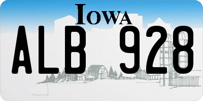 IA license plate ALB928