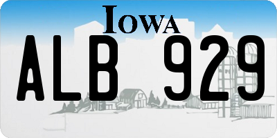 IA license plate ALB929