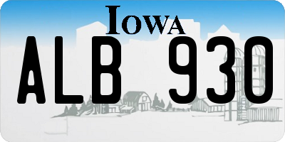 IA license plate ALB930