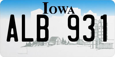 IA license plate ALB931