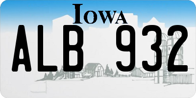 IA license plate ALB932