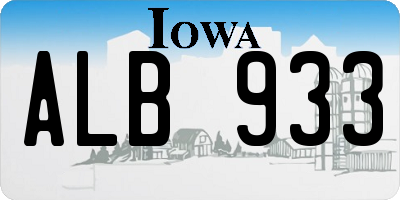 IA license plate ALB933