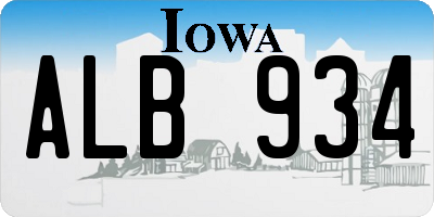 IA license plate ALB934