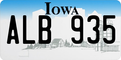 IA license plate ALB935