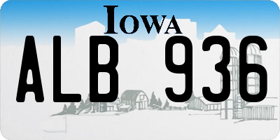 IA license plate ALB936