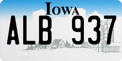 IA license plate ALB937