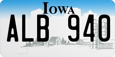 IA license plate ALB940