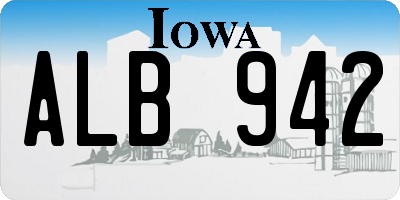 IA license plate ALB942