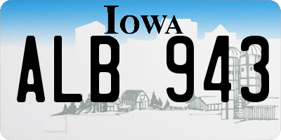 IA license plate ALB943